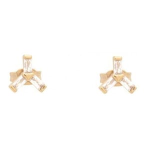 Brinco Infantil Zirconia Folheado - Dourado