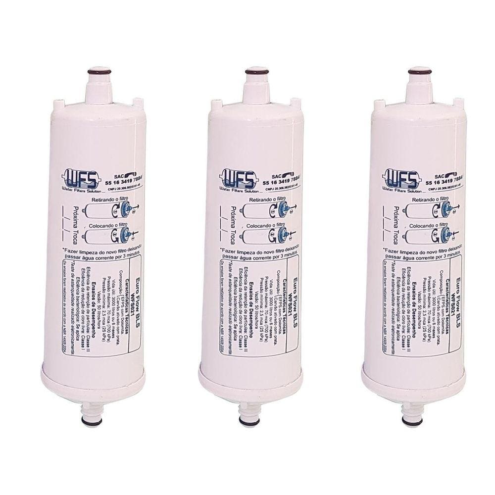 Kit 3 Filtros Refil Compatível Purificador Europa Hf By Hebe