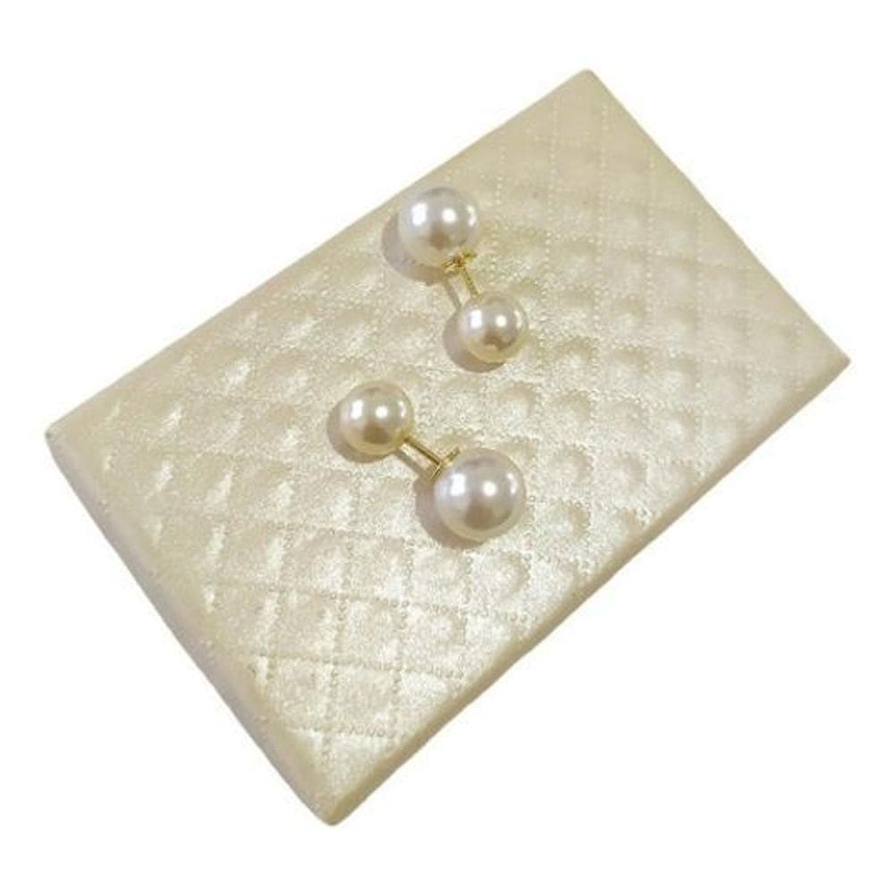 Brinco 2 Pérolas Noiva Folheado Ouro 18K - Dourado