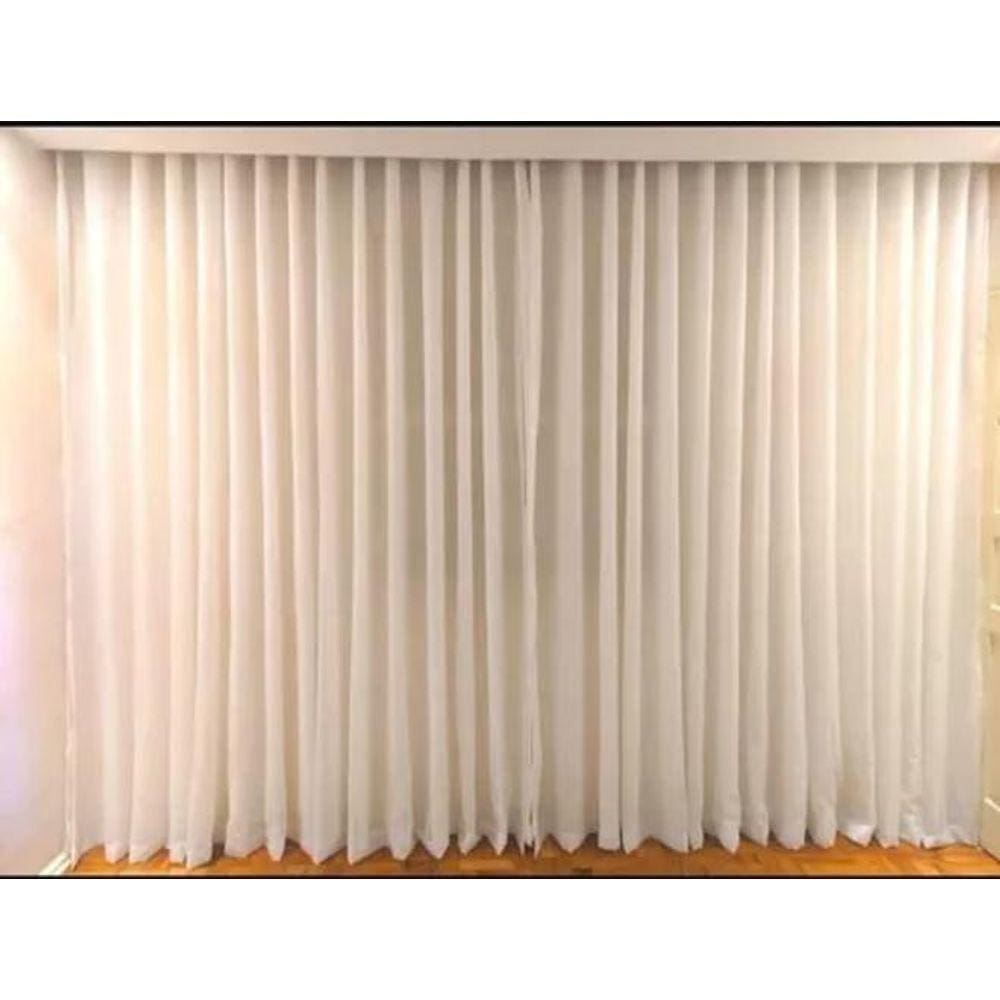 Cortina Voil Luxo Palha Forro 6,00 X 3,00 Metros Trilho