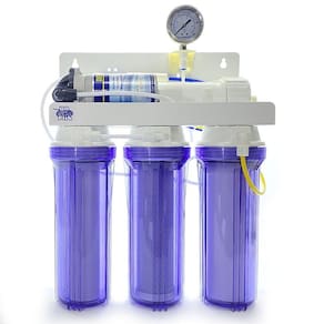 Filtro Osmose Reversa 100Gpd Manômetro E Bomba Transparente