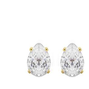 Brinco Pedra Zirconia Dourado Gota F. Ouro - Dourado