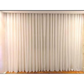 Cortina Voil Luxo Palha Forro 5,00 X 2,90 Metros Trilho