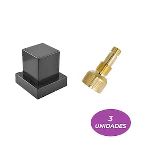 03 Acabamentos Pretos Quadrado Registro Pressão - Fabrimar