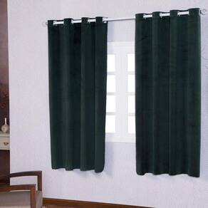 Cortina 5 Metros X 2,50Cm Suede Aveludado Quarto - Verde