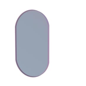 Espelho Parede Oval Moldura Couro Para Sala Quarto Banheiro