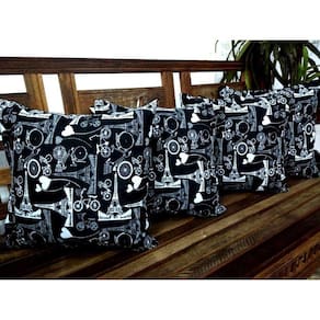 - Kit 4 Capas Almofadas Decorativas Jacquard Estampado Paris