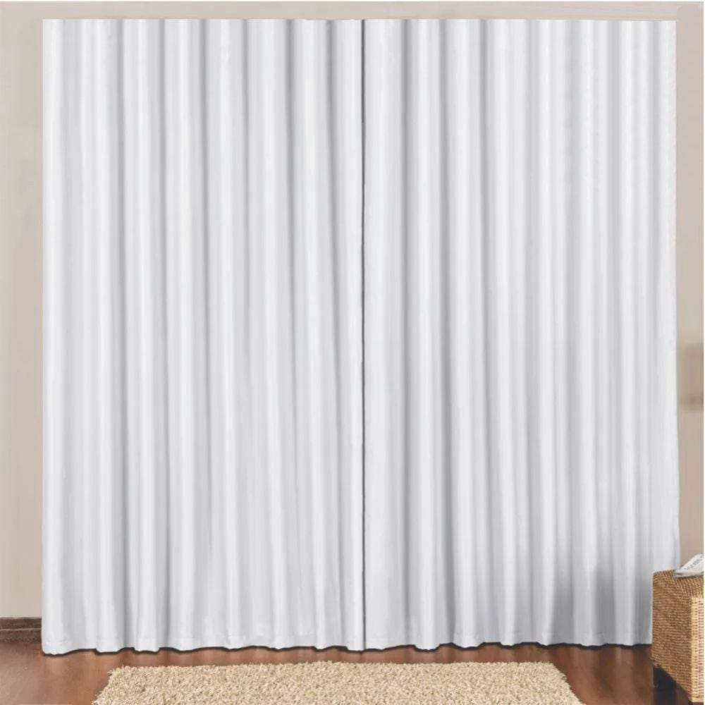 Cortina 3 Mts Sala Quarto Blackout Para Trilho Suisso Branca