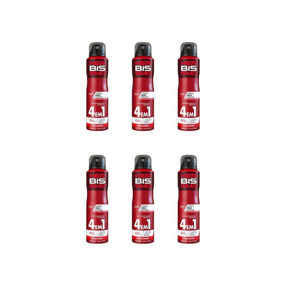 Desodorante Aero Herbíssimo Volcano 150ml-Kit C/6un