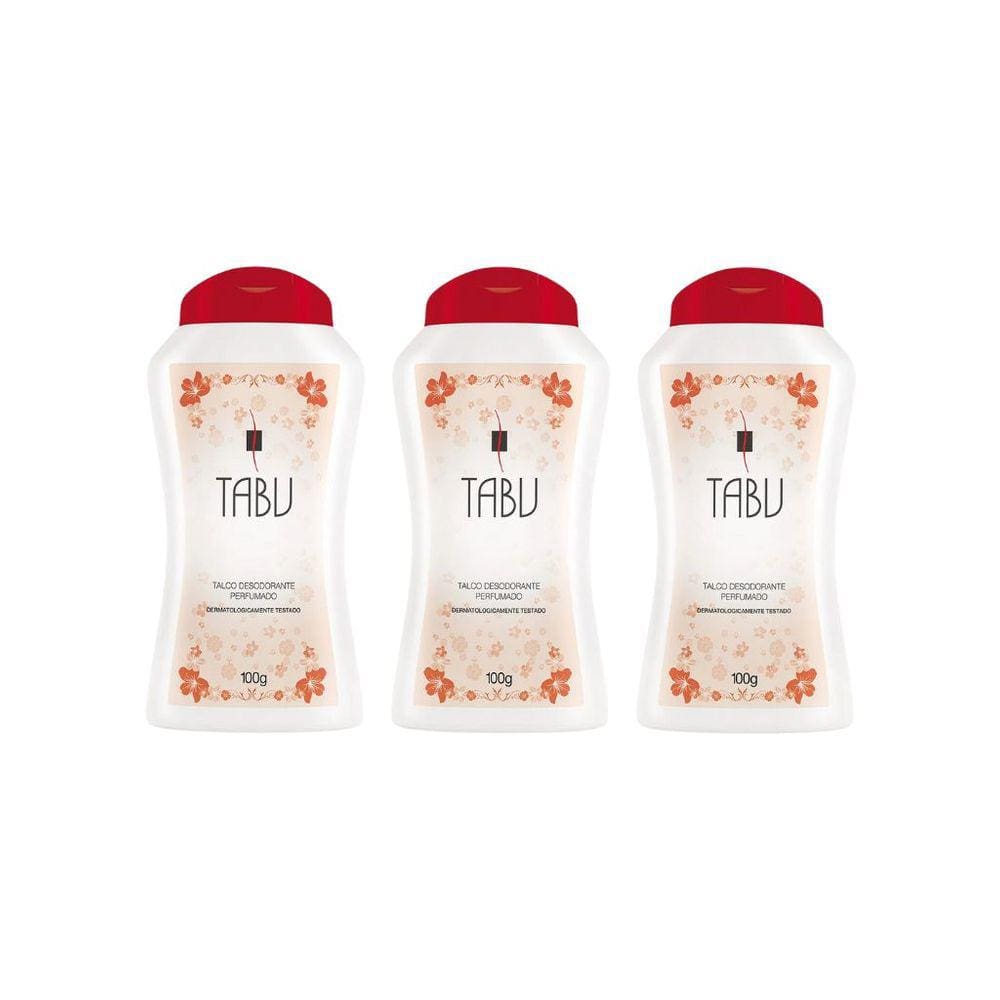 Talco Tabu 100g Tradicional - Kit C/ 3un