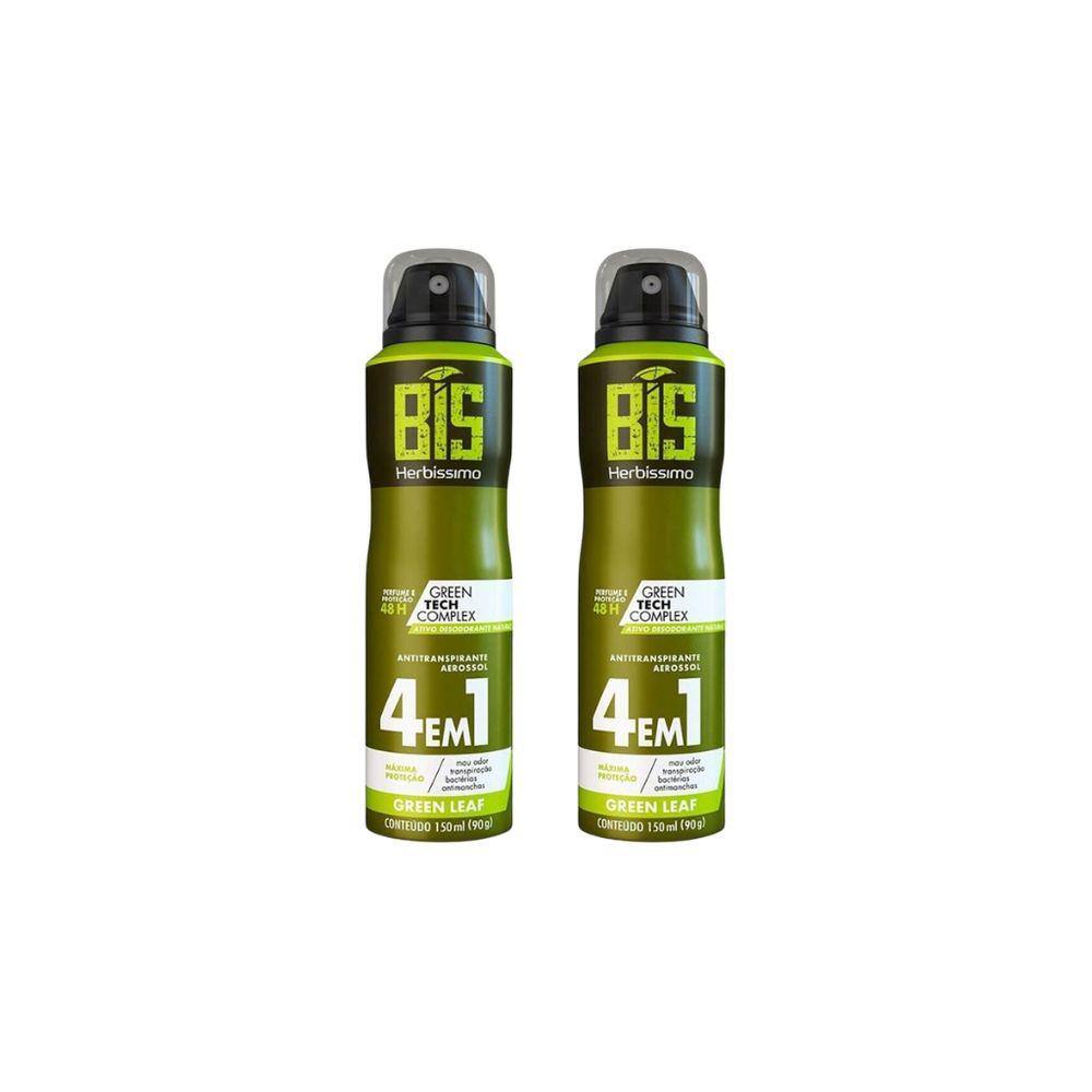 Desodorante Aero Herbíssimo Grean Leaf  150ml-Kit C/2un