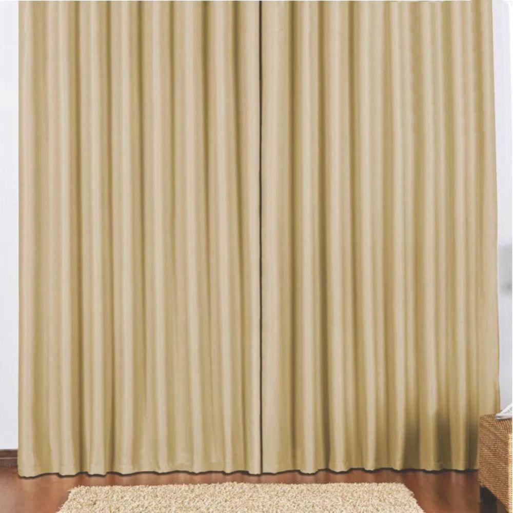Cortina 3 Mts Sala Quarto Blackout Para Trilho Suisso Avelã