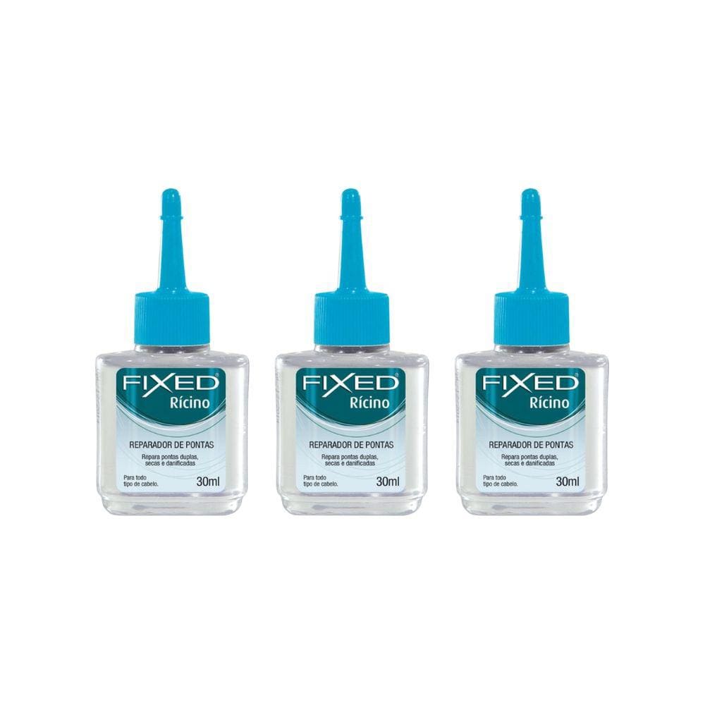 Reparador De Pontas Fixed Ricino 30ml-Kit C/3un