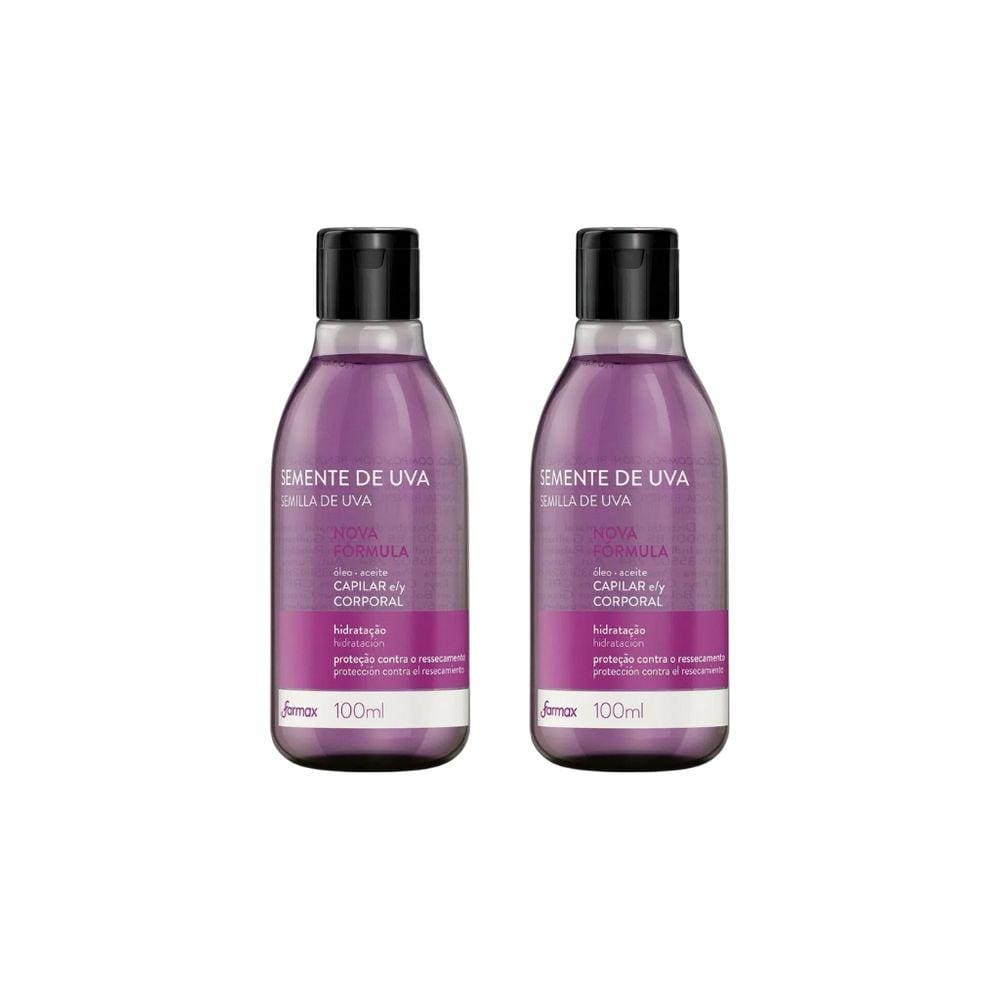 Oleo Capilar e Corporal Farmax 100ml Uva-Kit C/2un