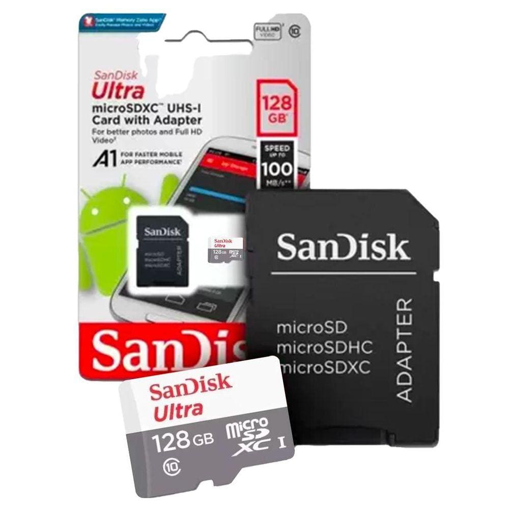 Cartão Memória 128Gb Sandisk Ultra, Velocidade E Confiança.