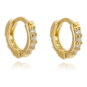 Piercing Brinco Argola Dourado Zirconia - Dourado - 10 Mm