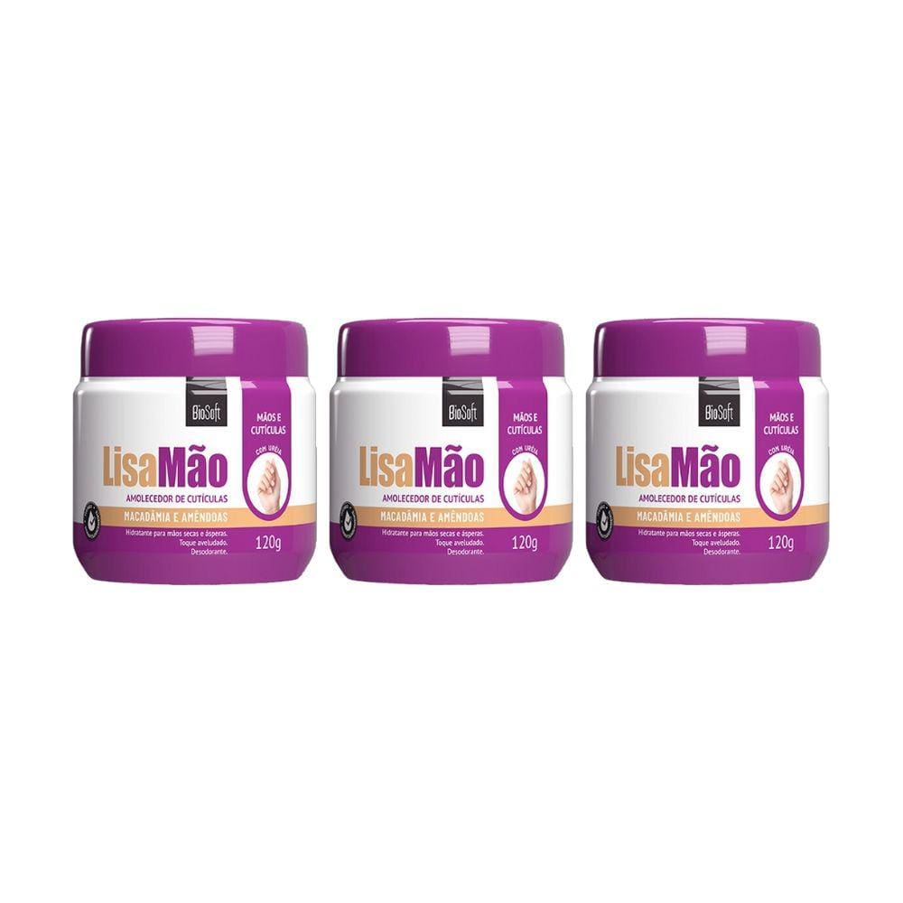 Creme Para Mãos Soft Hair 120g Mãos e Cutículas - Kit C/ 3un