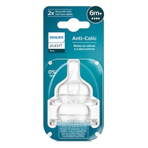 Bico de Mamadeira Phillips Avent Anti Colic 6+ Meses com 2 Unidades