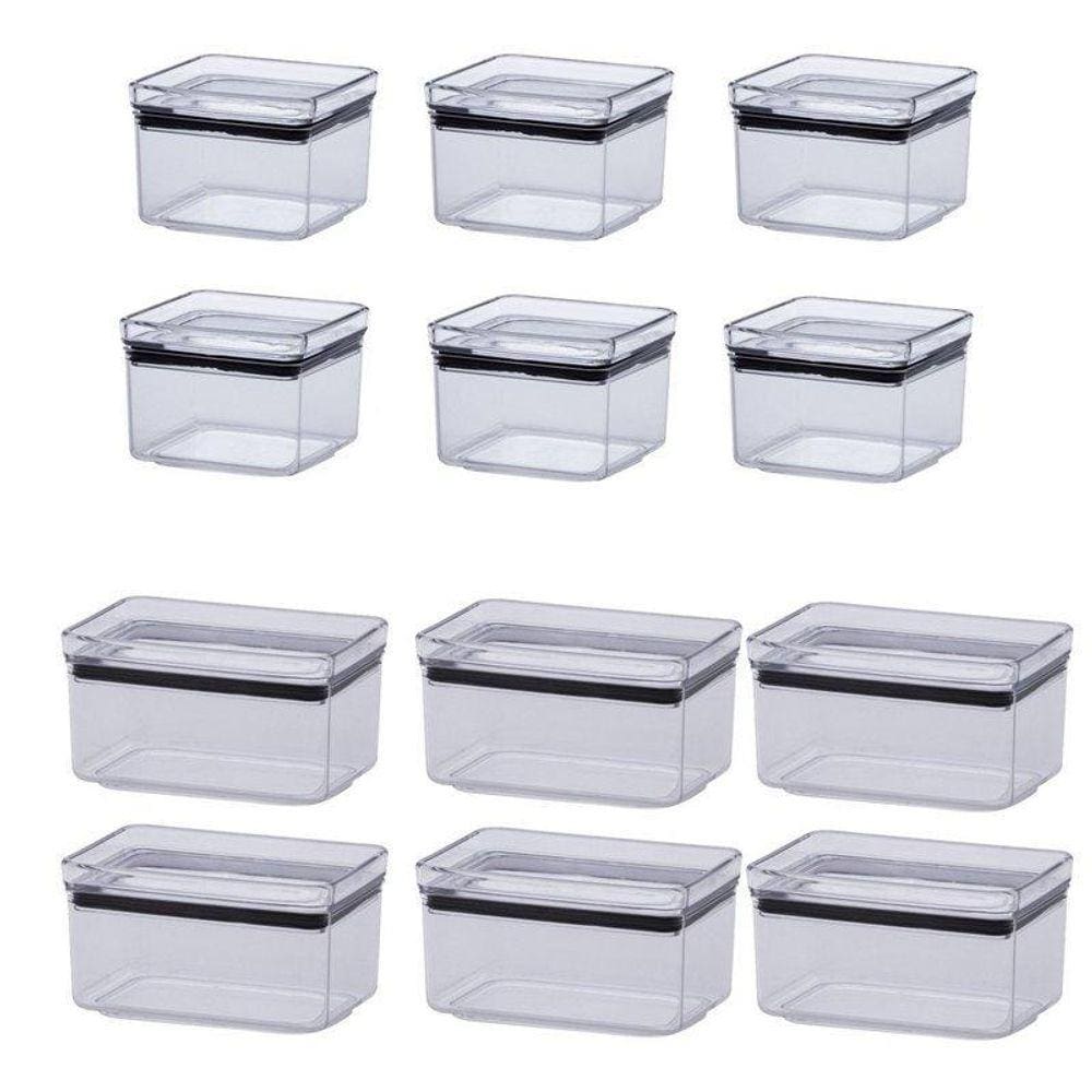 Potes Hermeticos Lumini 12 Peças -480Ml, 580Ml- Cod:Kit0028