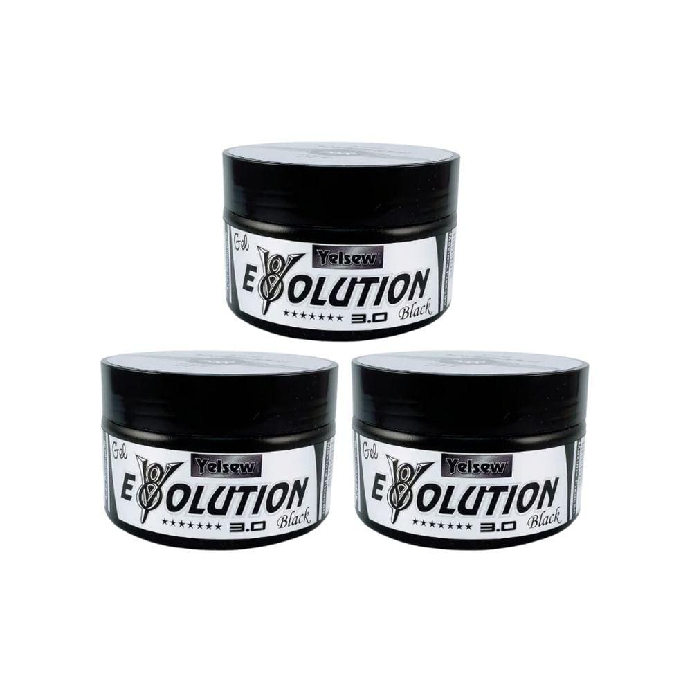 Gel Fixador Yelsew Evolution Black 240g - Kit C/ 3un