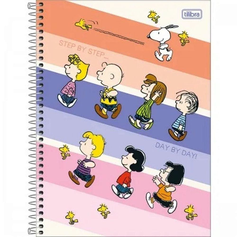 Caderno Universitário Espiral Capa Dura 80 folhas - 1 matéria Turma: Snoopy