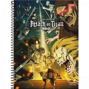 Caderno Universitário Espiral Capa Dura 80 folhas - 1 matéria: Attack on Titan