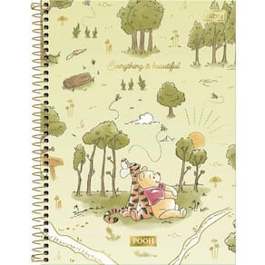 Caderno Universitário Espiral Capa Dura 80 folhas - 1 matéria Ursinho Pooh e Tigrão: Disney