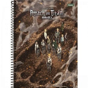 Caderno Universitário Espiral Capa Dura 80 folhas - 1 matéria Turma: Attack on Titan