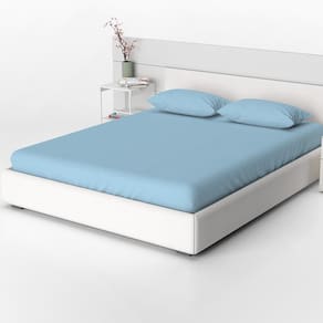Jogo De Cama Acácia Solteiro Poliéster Liso 2Peças Azul