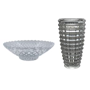 Kit Decoração Vaso E Centro De Mesa Vidro Cristal