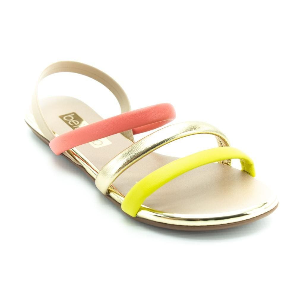 Sandália Rasteira Feminina Beira Rio 8367.641 - Dourado / Coral / Amarelo