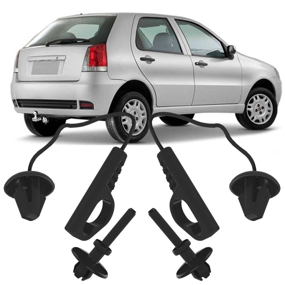 Kit 2 Pinos com Cordão Para Tampão Porta Malas Palio Fire G3 2004 Até 2012 2013 2014 2015 2016 2017