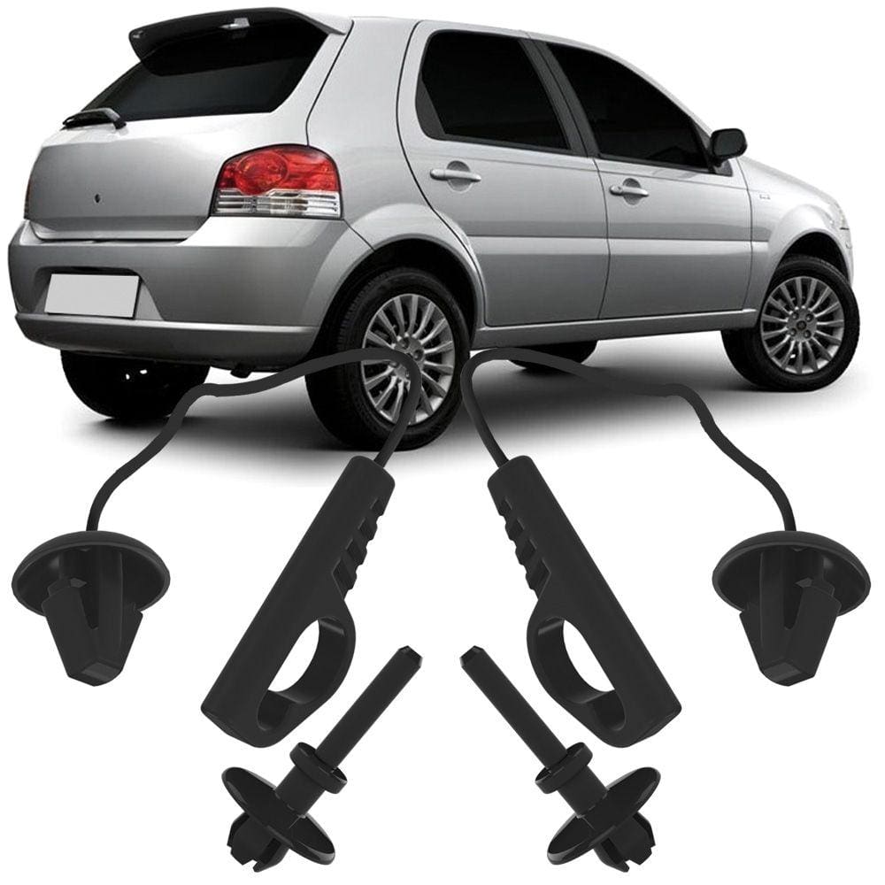 Kit 2 Pinos Com Cordão Para Tampão Porta Malas Palio Attractive Essence ELX G4 2008 2009 2010 2011