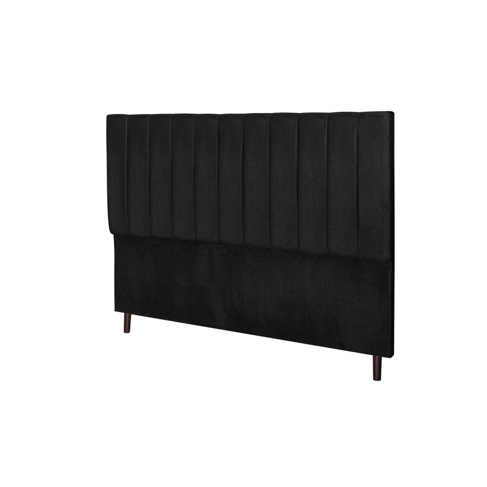 Cabeceira Leblon 1,58 preto queen decoração super luxo linha quratos sofisticados - Jbe Moveis