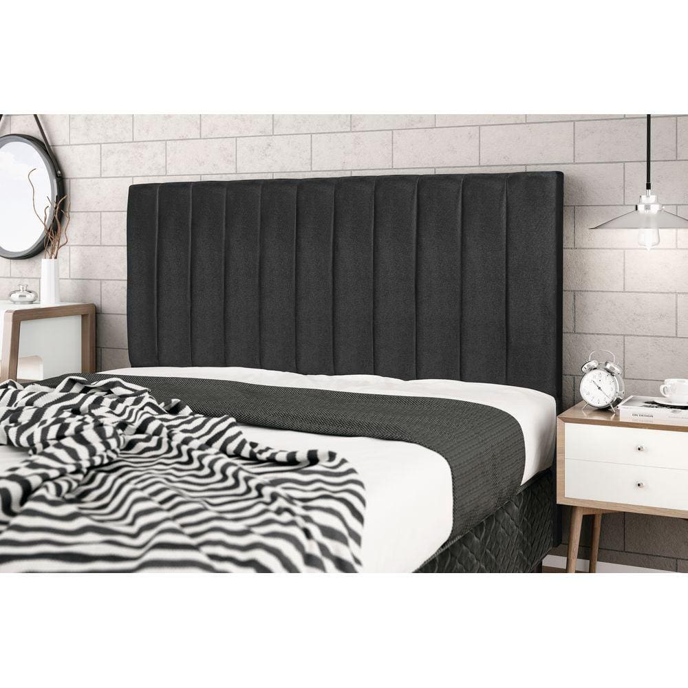 Cabeceira Leblon 1,38 preto casal decoração super luxo linha quratos sofisticados - Jbe Moveis