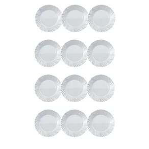 Kit 12 Prato Sobremesa Nadir Duralex Pétala Vidro Branco