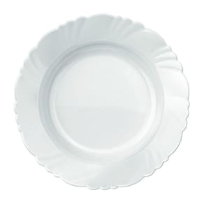 Prato Fundo Nadir Duralex em Vidro Pétala Branco Opaline