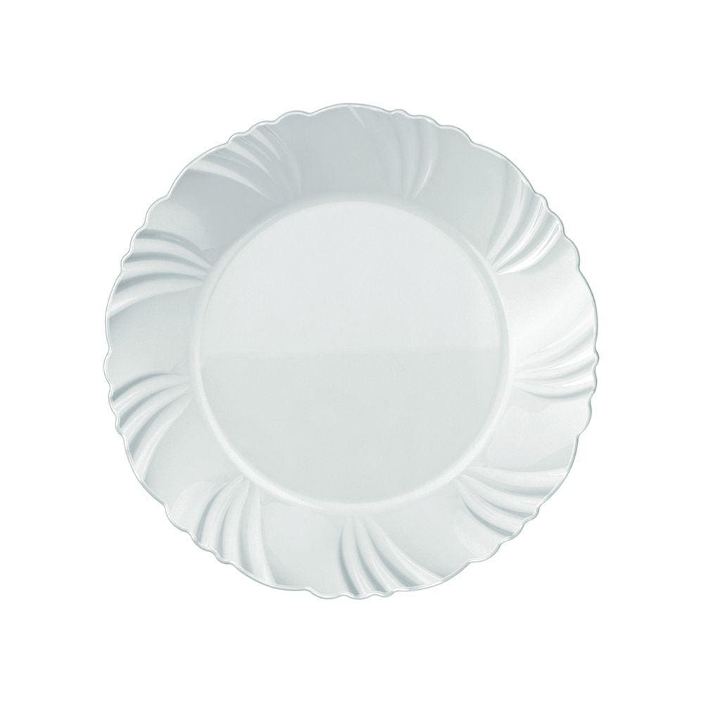 Prato Sobremesa Nadir Duralex Pétala Vidro Branco Opaline