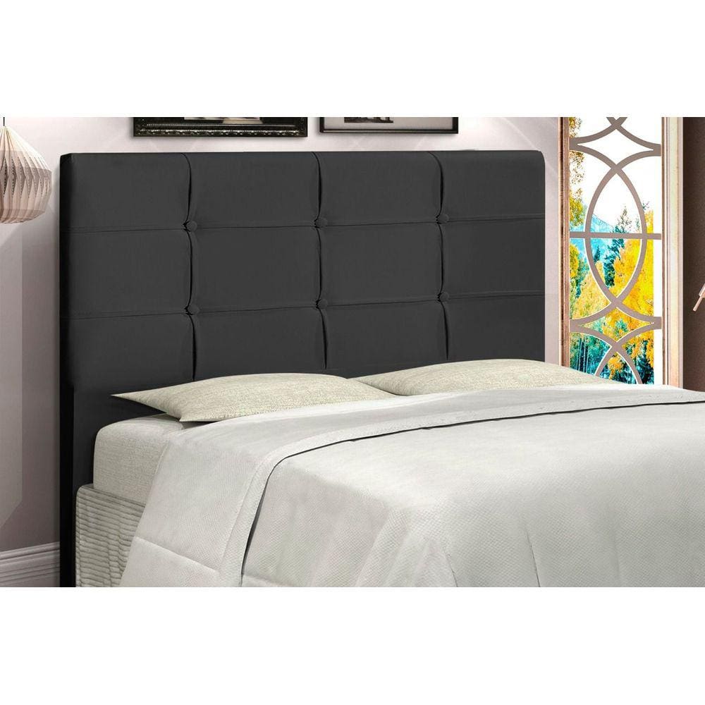 Cabeceira Style 1,38 preto casal decoração super luxo linha quartos sofisticados - Jbe Moveis
