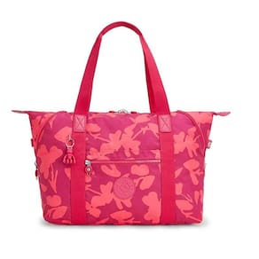 Bolsa Kipling Grande Feminina Pink Estampada