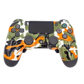 Controle Stelf Ps4 Orange Camoo Casual Controle Sem Paddles