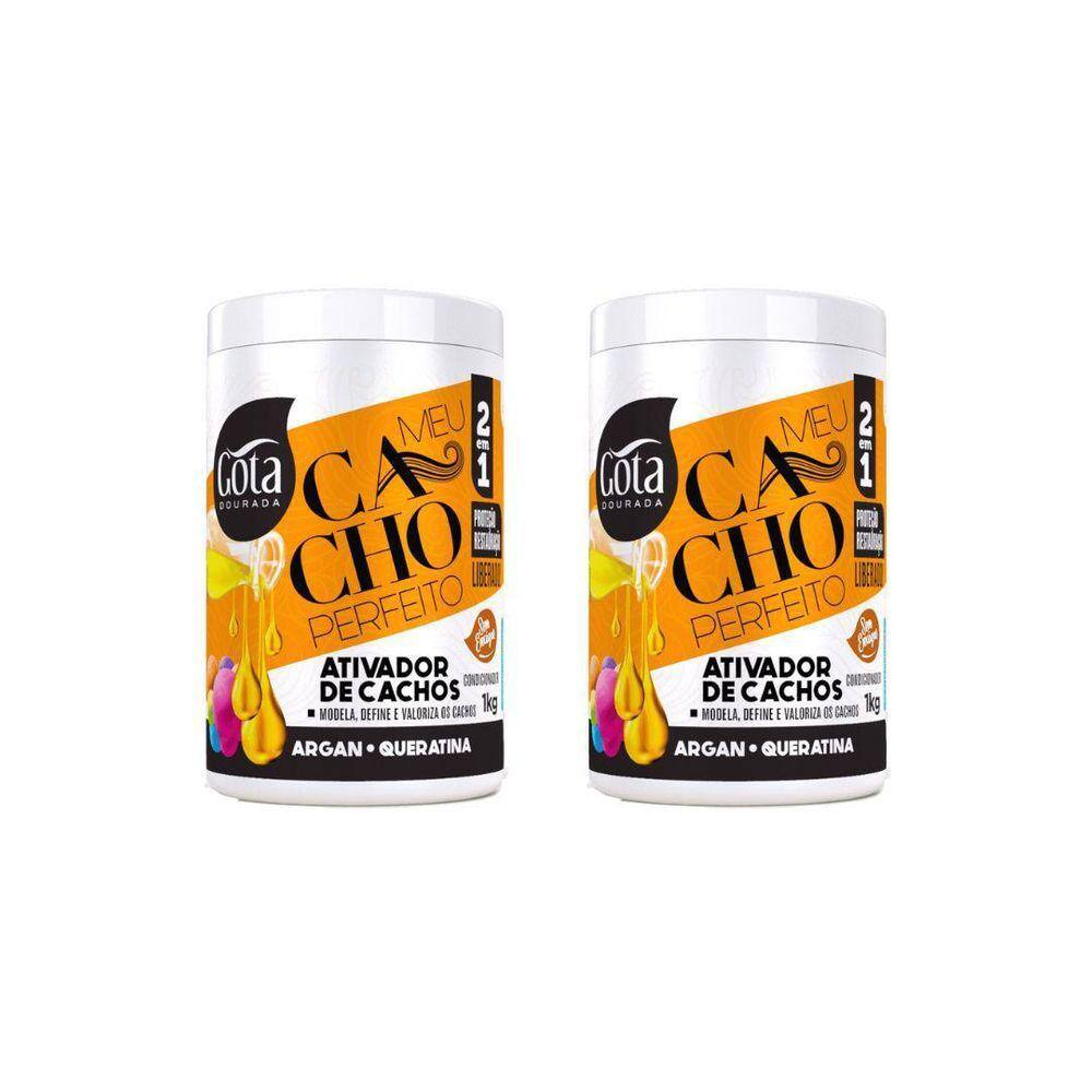 Ativador De Cachos Gota Dourada Argan E Querat 1000G-Kit/2Un
