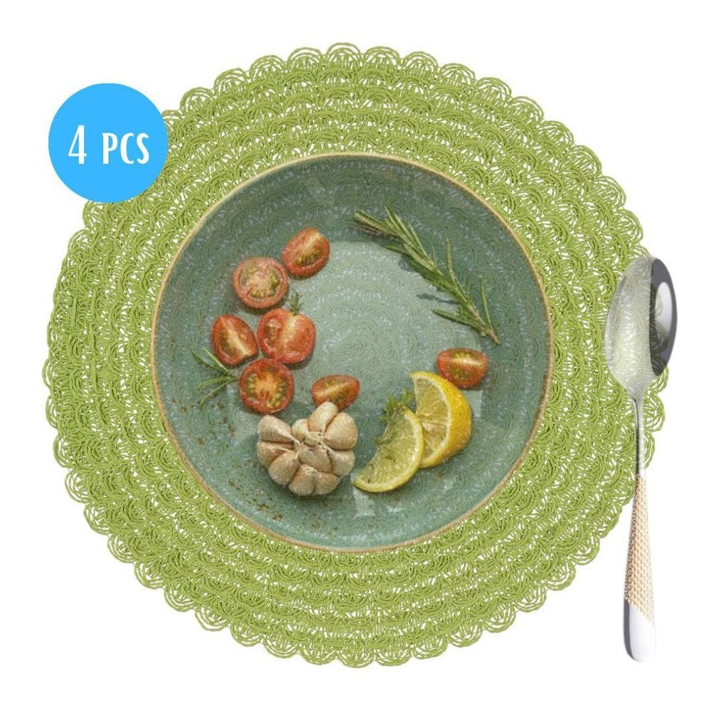 Jogo Americano 4 Lugares Redondo Sousplat Mesa Posta 38Cm