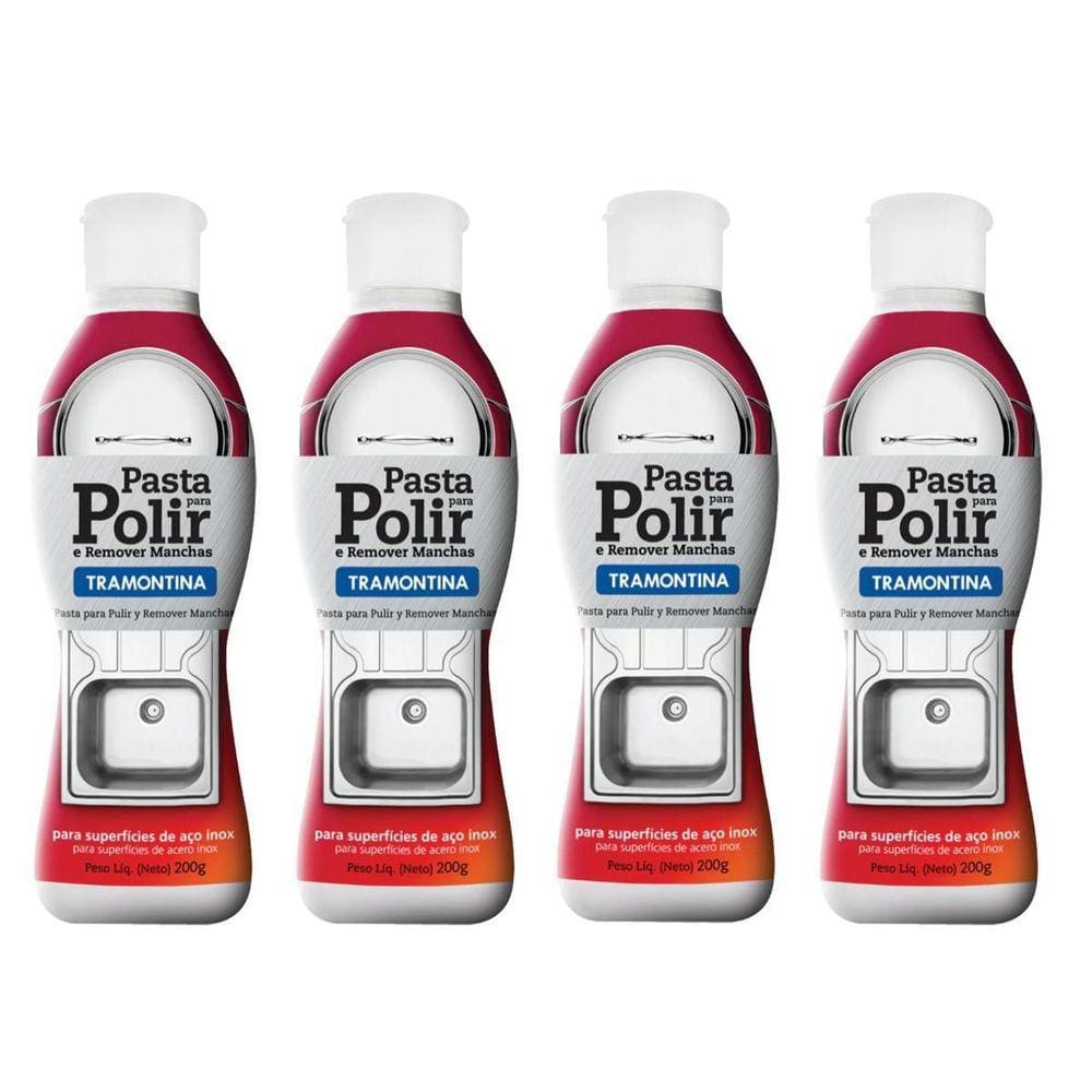 Kit 4 Pastas De Polir Limpador Removedor Manchas Em Aço Inox