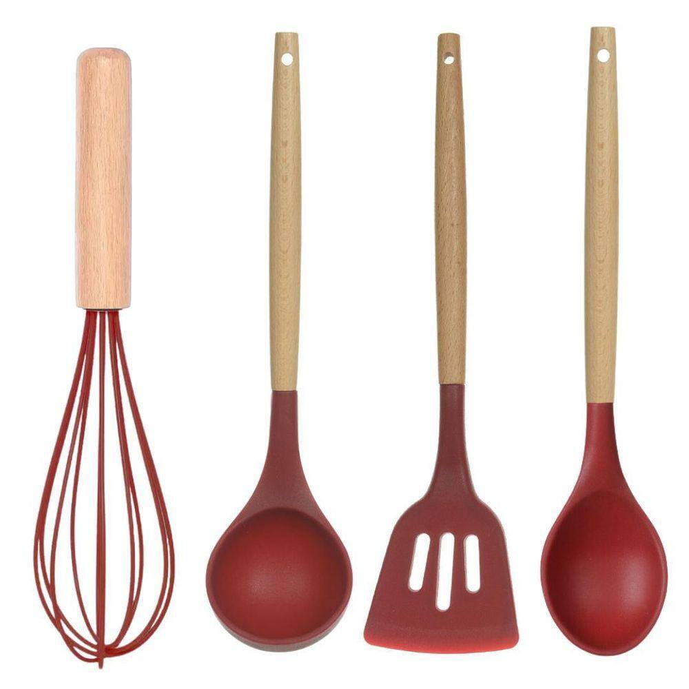 Kit 4 Pcs Utensilios Florarte - Vermelho