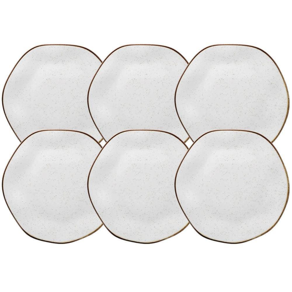 Prato de Sobremesa Ryo Maresia 21,5cm Porcelana Azul Claro