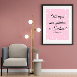 Quadro Até Aqui Nos Ajudou O Senhor - 60X48Cm
