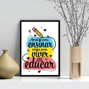 Quadro Decorativo Homenagem Professores 24X18Cm - Com Vidro