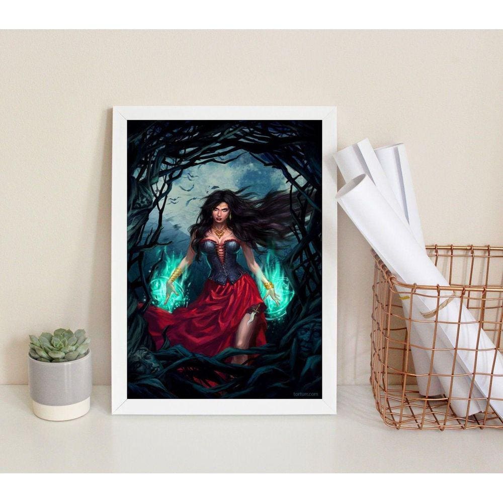 Quadro Pomba Gira Maria Farrapo 33X24Cm - Com Vidro