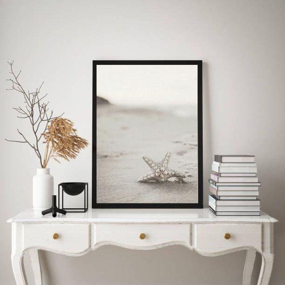 Quadro Decorativo Estrela Do Mar Branca 33X24Cm
